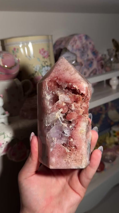 Brazilian pink amethyst tower