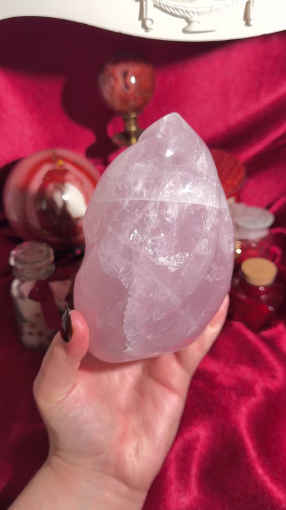 XL Pastel lilac rose quartz flame