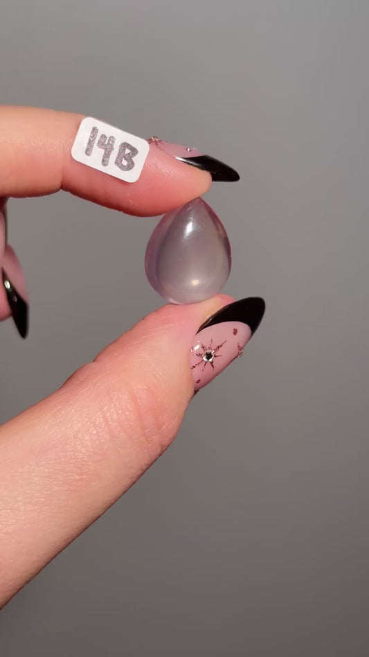 Star rose quartz tear drop carving (B)