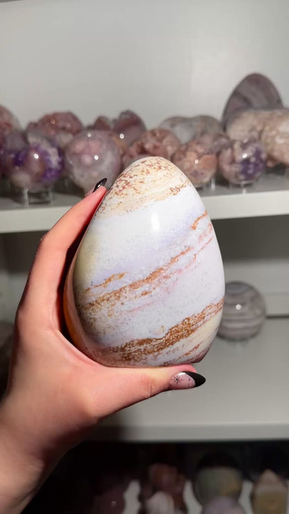Orbicular pastel sea jasper freeform