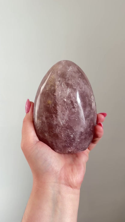 Rainbow filled purple-toned star rose quartz freeform