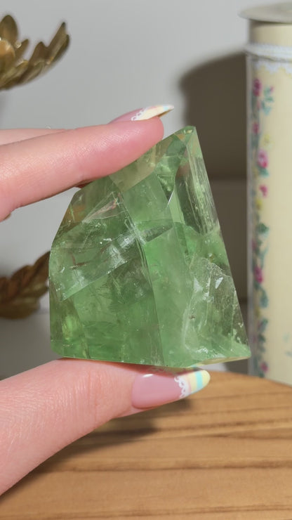 Green fluorite freeform from China