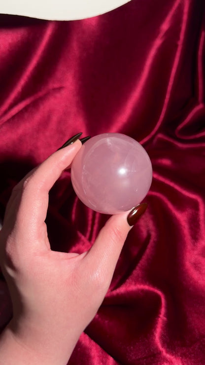 12-ray star rose quartz sphere from Madagascar