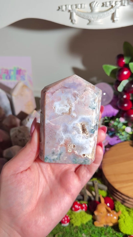 Pastel pink amethyst tower from Brazil