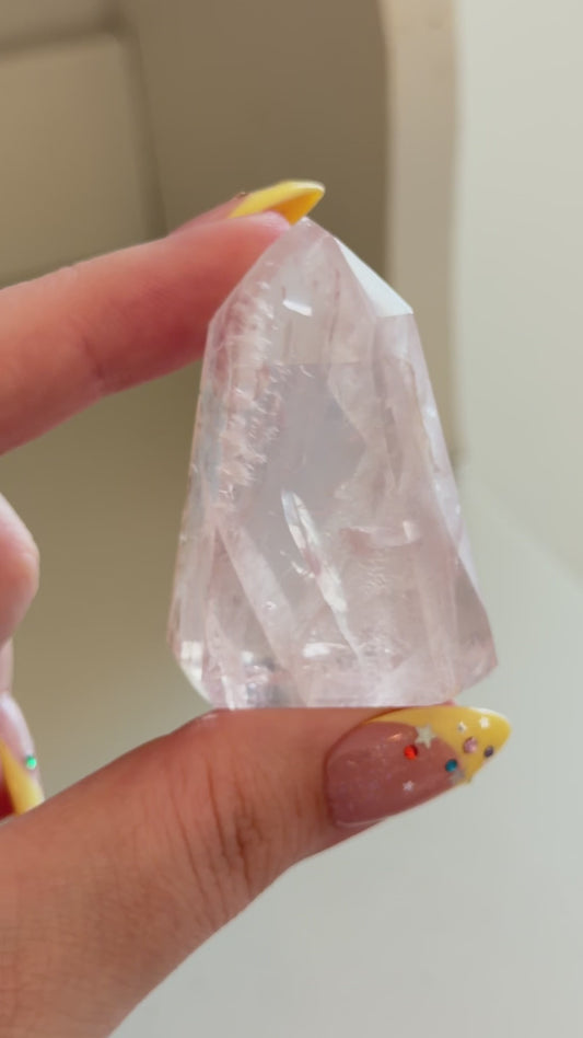 HQ Brazilian rose quartz mini tower