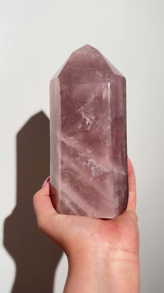Statement Mauve Purple rose quartz tower