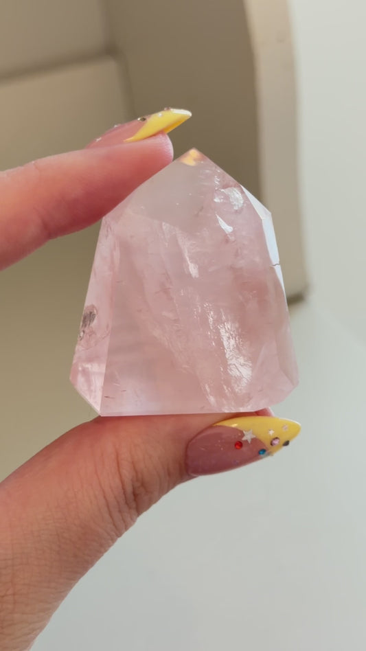 HQ Brazilian rose quartz mini tower