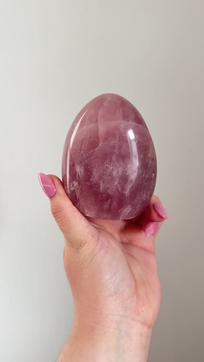 “Guava” pink rose quartz freeform