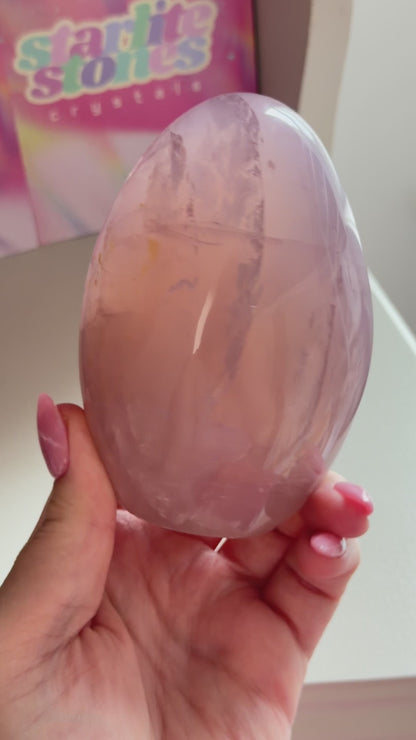 Glowy rose quartz freeform