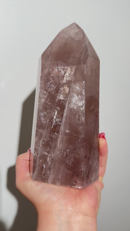 Statement Purple “iced tea” star rose quartz tower