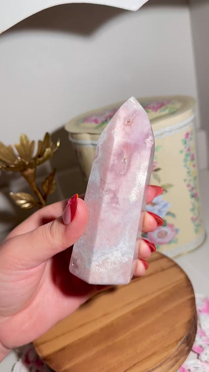 Brazilian pink amethyst tower