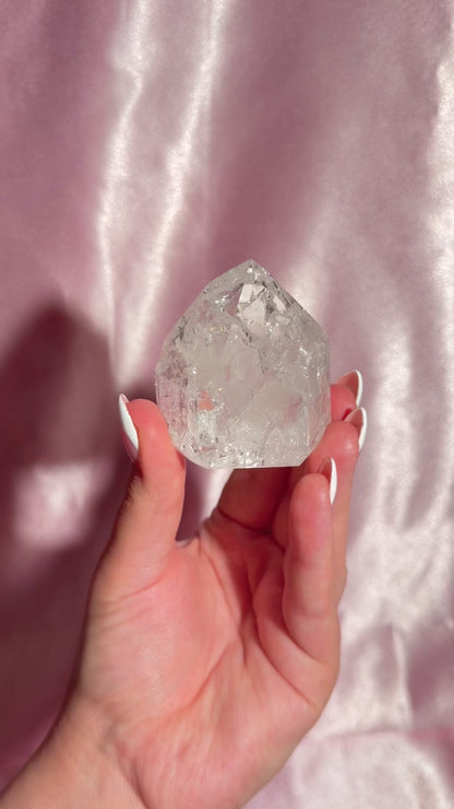Brazilian Clear Crackle Quartz Tower