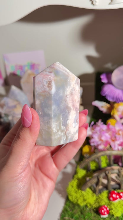 Pastel pink amethyst tower from Brazil