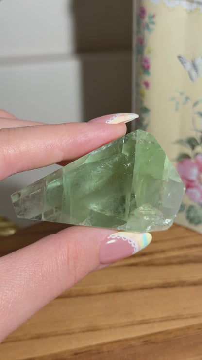 Green fluorite freeform from China