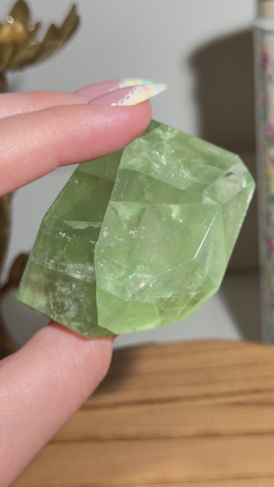 Green fluorite freeform from China