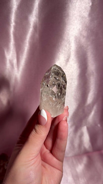 Brazilian Clear Crackle Quartz Tower